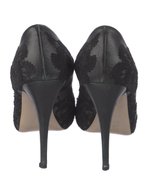 Valentino Leather Embroidered Accent Pumps