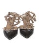Valentino Rockstud Accents Patent Leather T-Strap Pumps