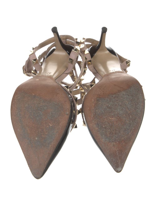 Valentino Rockstud Accents Patent Leather T-Strap Pumps