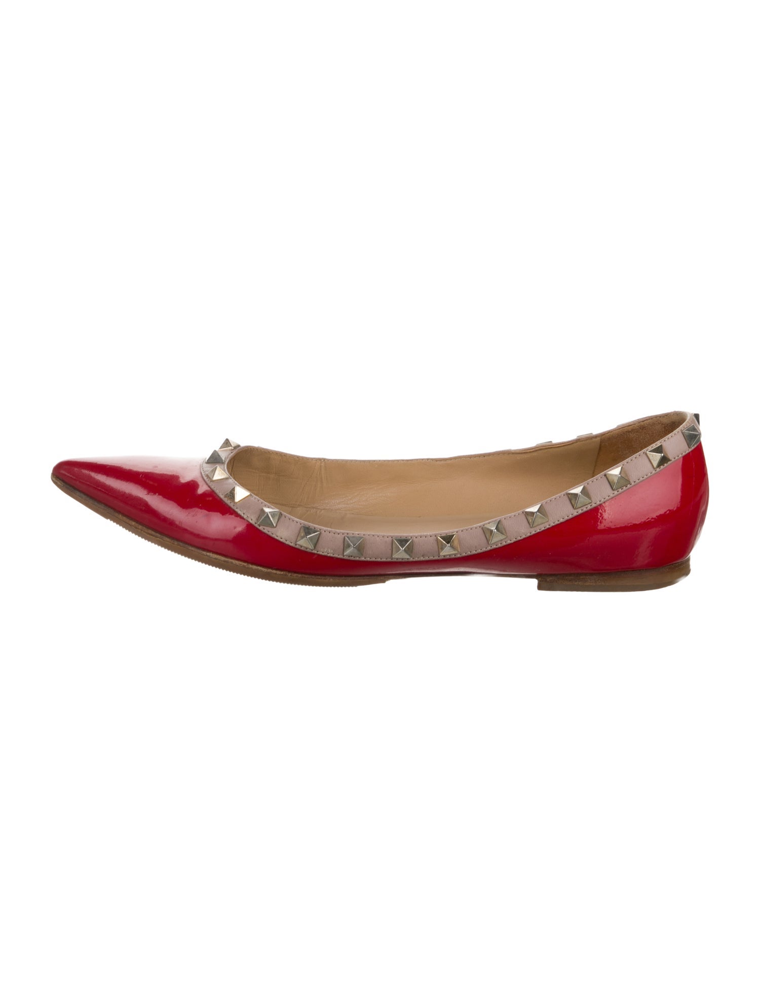 Valentino Rockstud Accents Patent Leather Ballet Flats