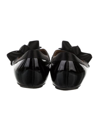 Valentino Patent Leather Bow Accents Flats