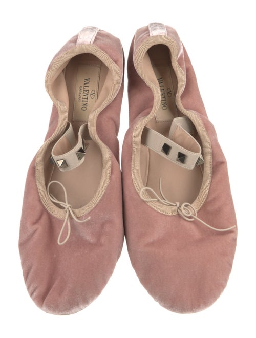 Valentino Rockstud Accents Velvet Mary Jane Flats