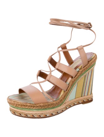 Valentino Leather Patterned Espadrilles