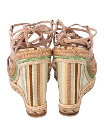 Valentino Leather Patterned Espadrilles