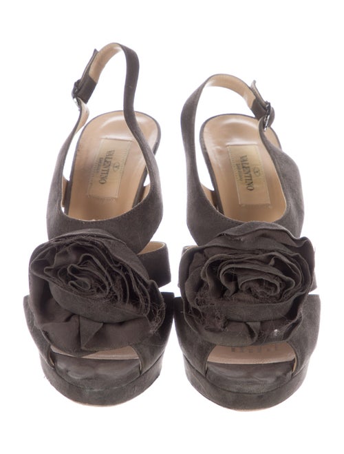 Valentino Suede Animal Print Slingback Pumps