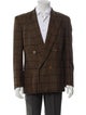 Valentino Wool Plaid Print Blazer