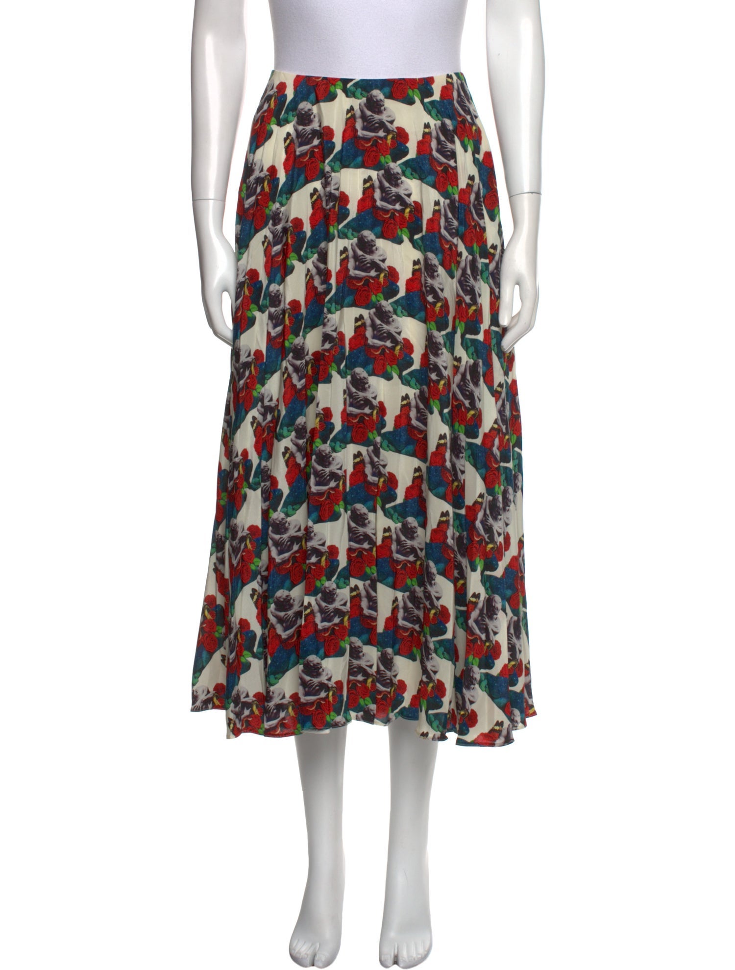 Valentino Silk Midi Length Skirt