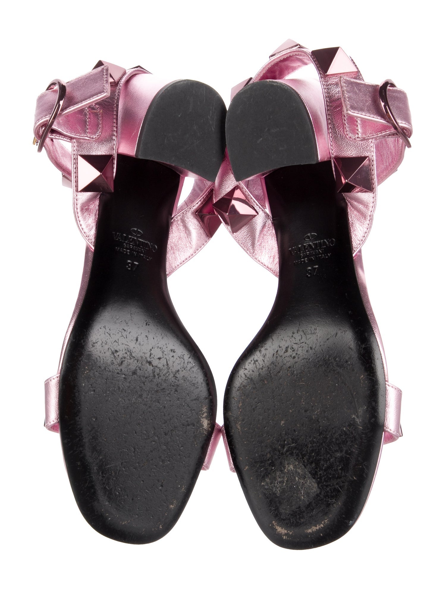 Valentino Rockstud Accents Leather Sandals