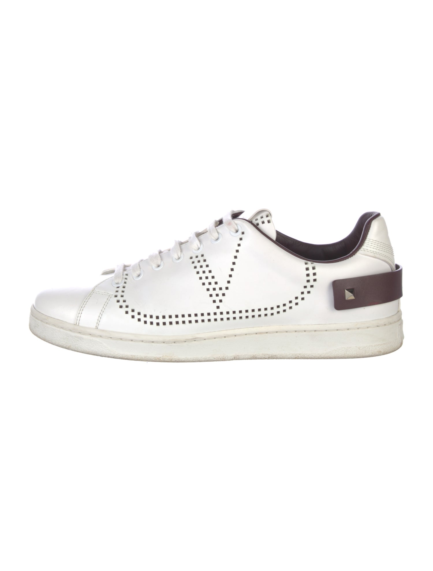 Valentino Rockstud Accents Leather Sneakers