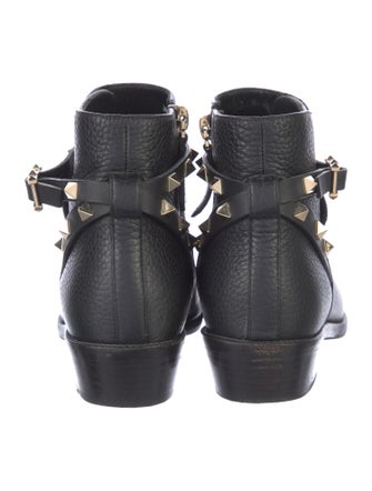 Valentino Rockstud Accents Leather Boots