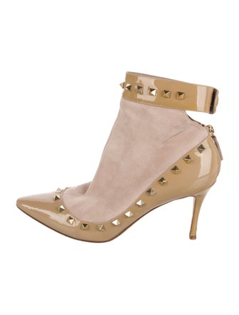 Valentino Rockstud Accents Patent Leather Boots