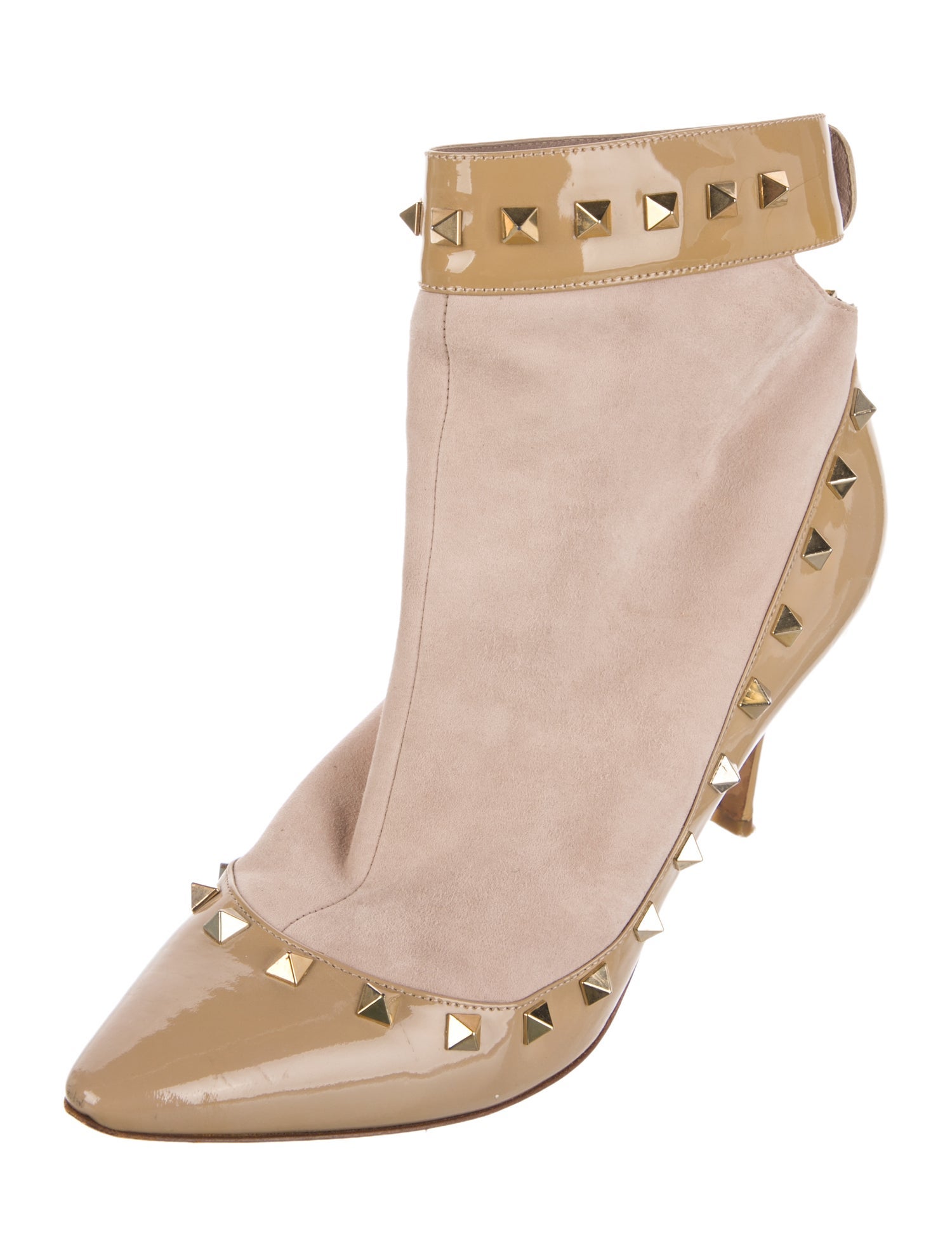 Valentino Rockstud Accents Patent Leather Boots