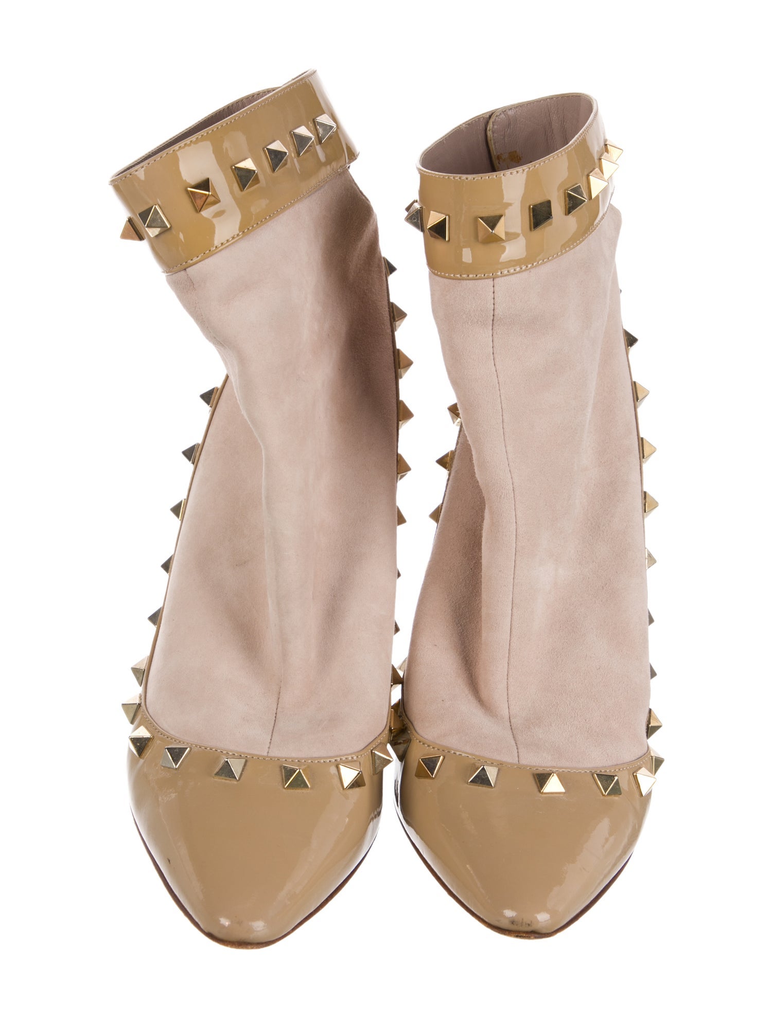 Valentino Rockstud Accents Patent Leather Boots