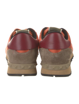 Valentino Rockstud Accents Colorblock Pattern Sneakers