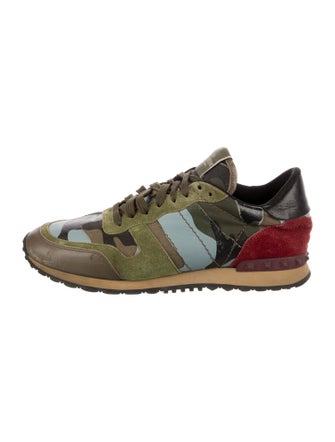 Valentino Rockstud Accents Leather Athletic Sneakers