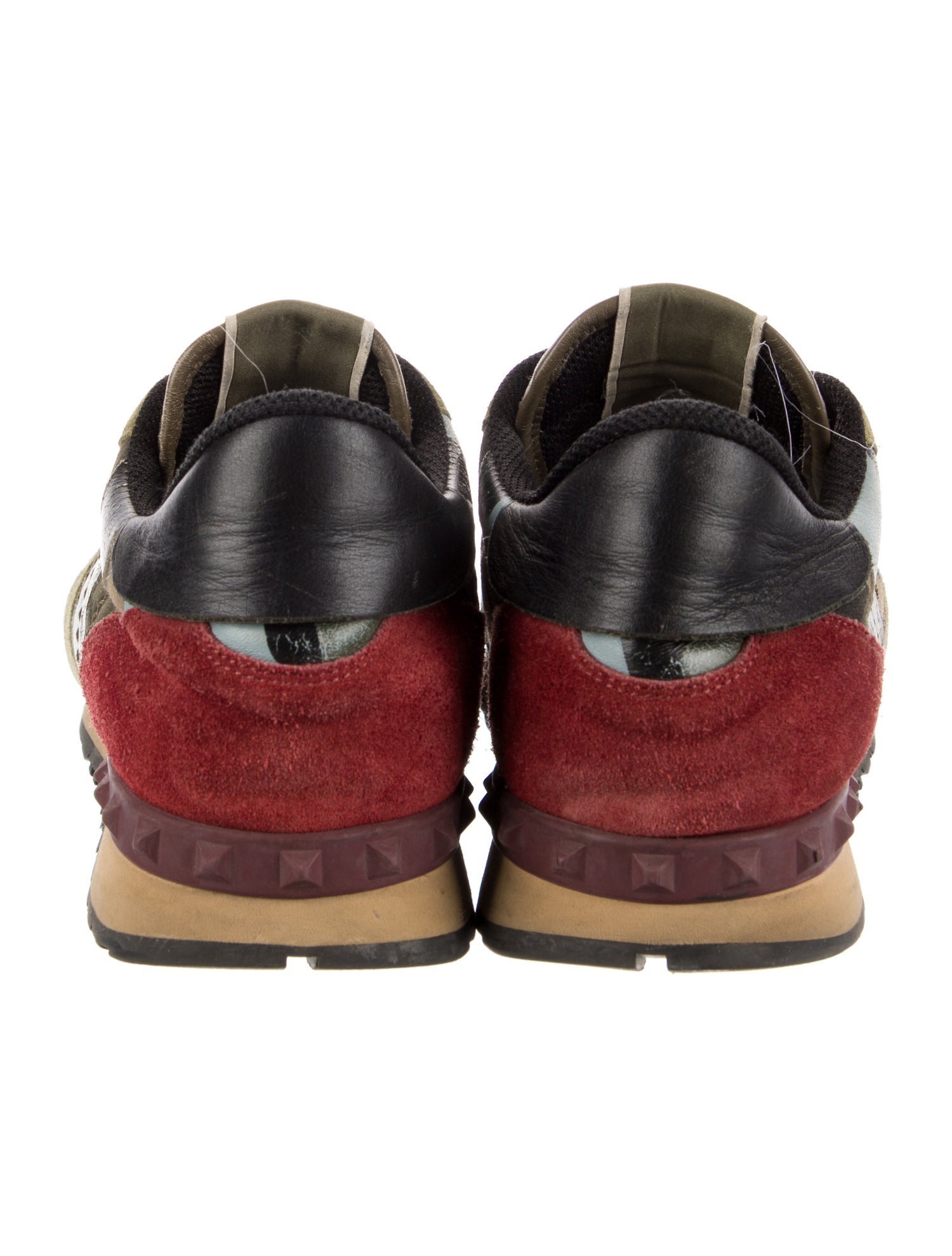 Valentino Rockstud Accents Leather Athletic Sneakers