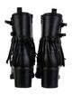 Valentino Leather Fringe Trim Accent Combat Boots
