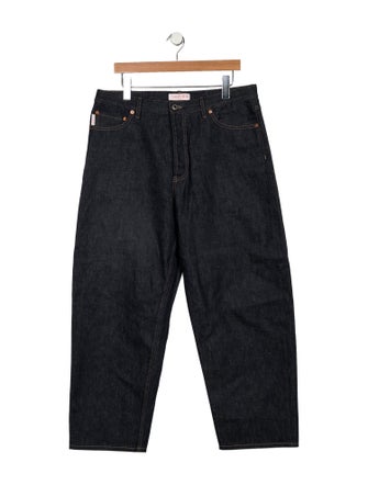 Valentino Rockstud Accents Straight-Leg Jeans