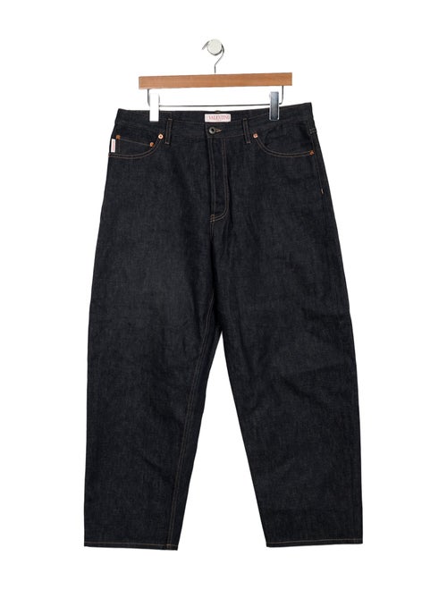 Valentino Rockstud Accents Straight-Leg Jeans