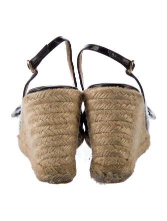 Valentino Patent Leather Bow Accents Slingback Pumps