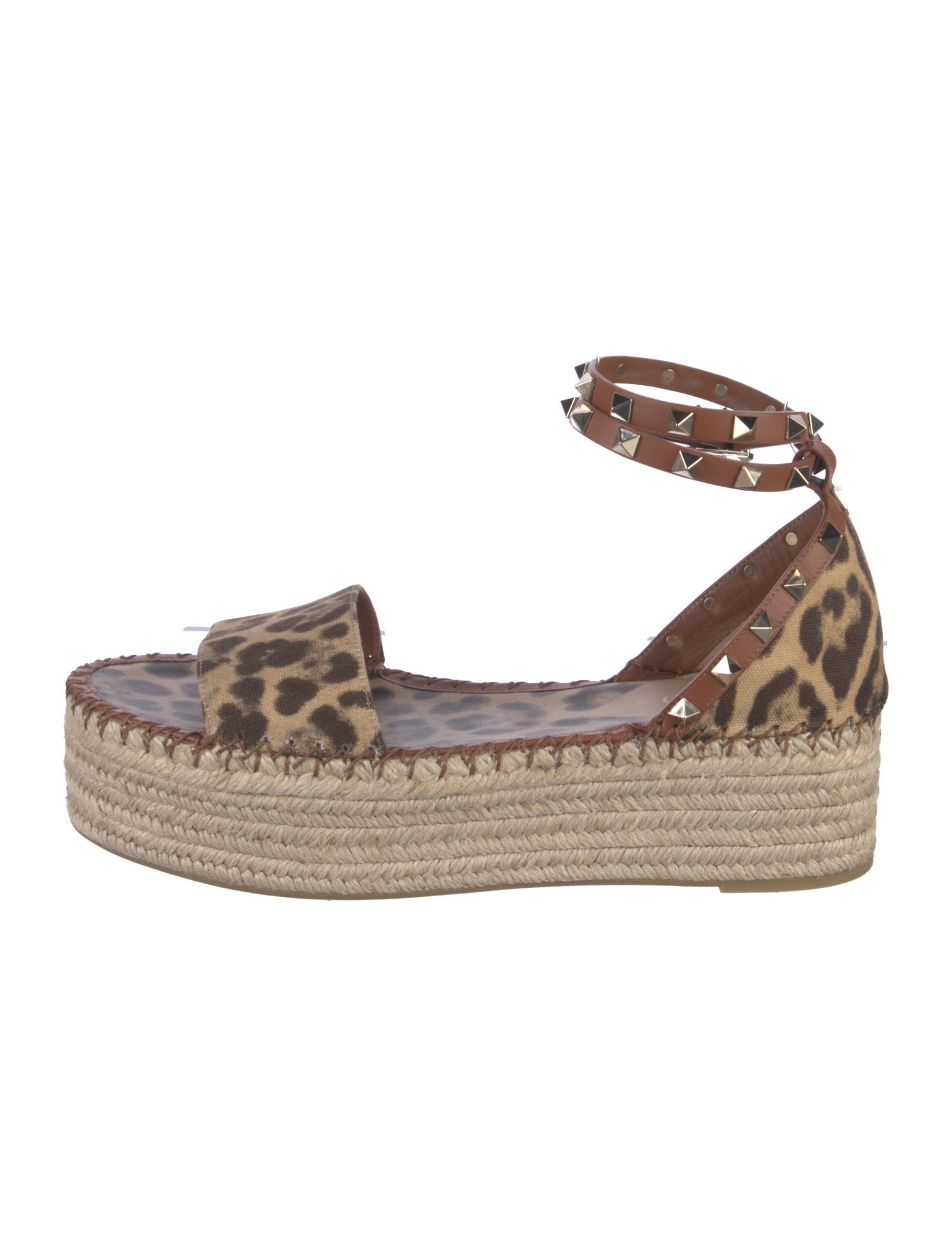 Valentino Rockstud Accents Canvas Espadrilles