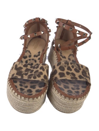 Valentino Rockstud Accents Canvas Espadrilles