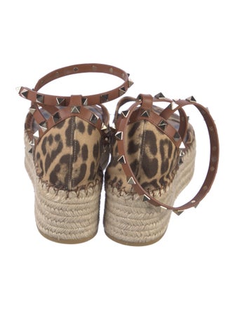 Valentino Rockstud Accents Canvas Espadrilles