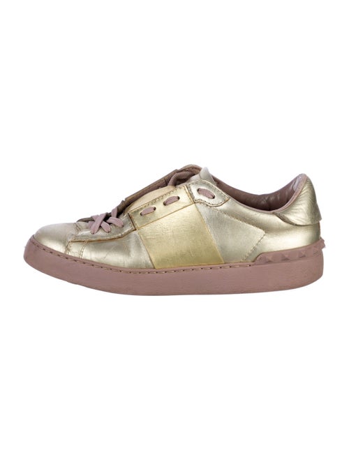 Valentino Rockstud Accents Leather Sneakers
