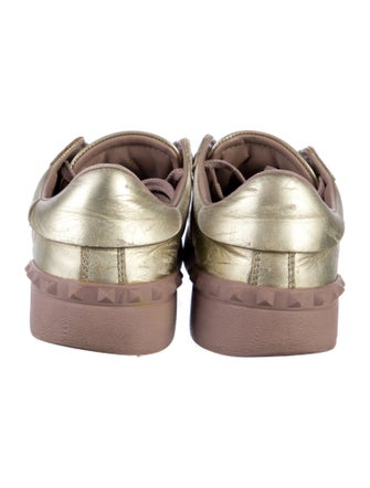 Valentino Rockstud Accents Leather Sneakers