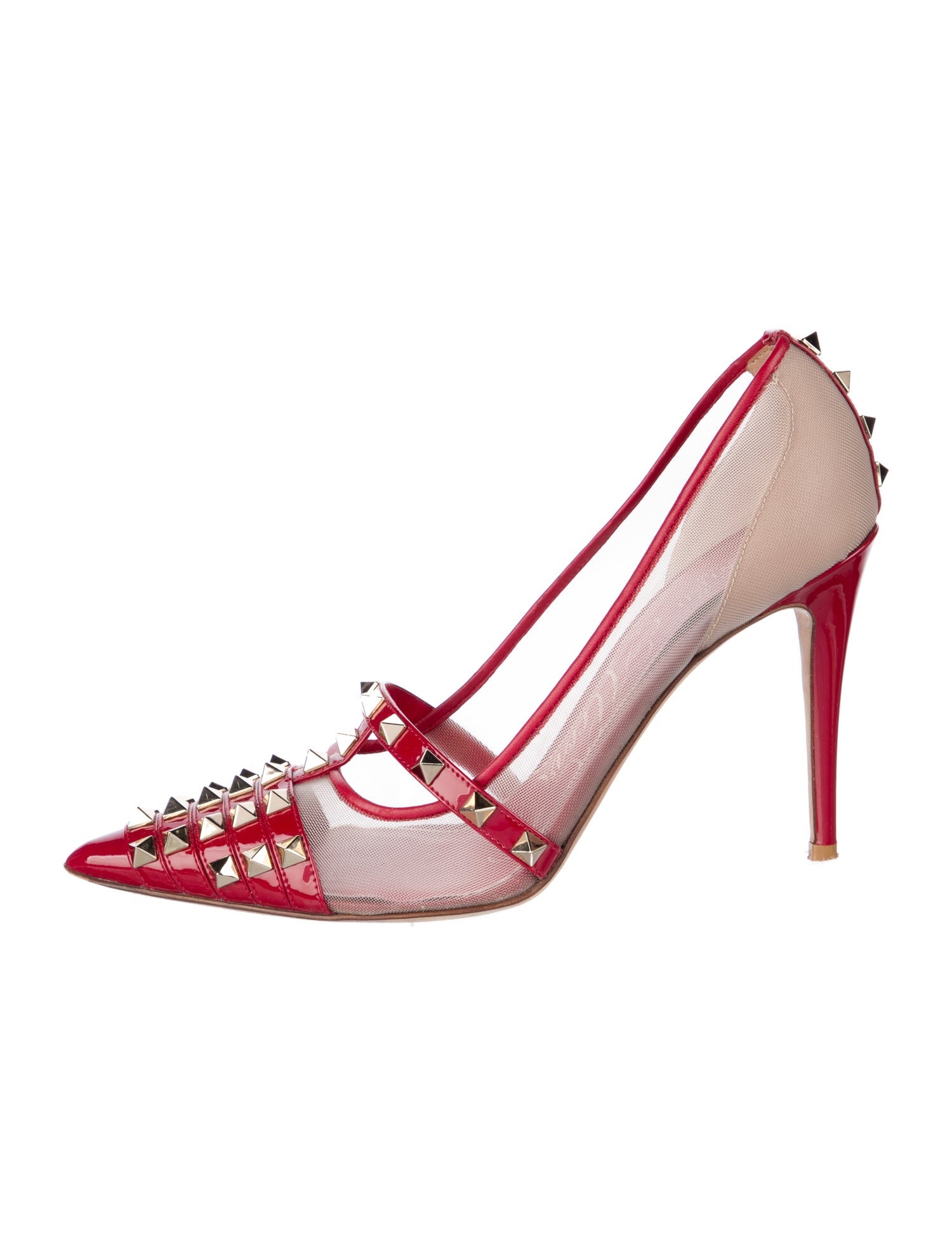 Valentino Rockstud Accents Mesh Pumps