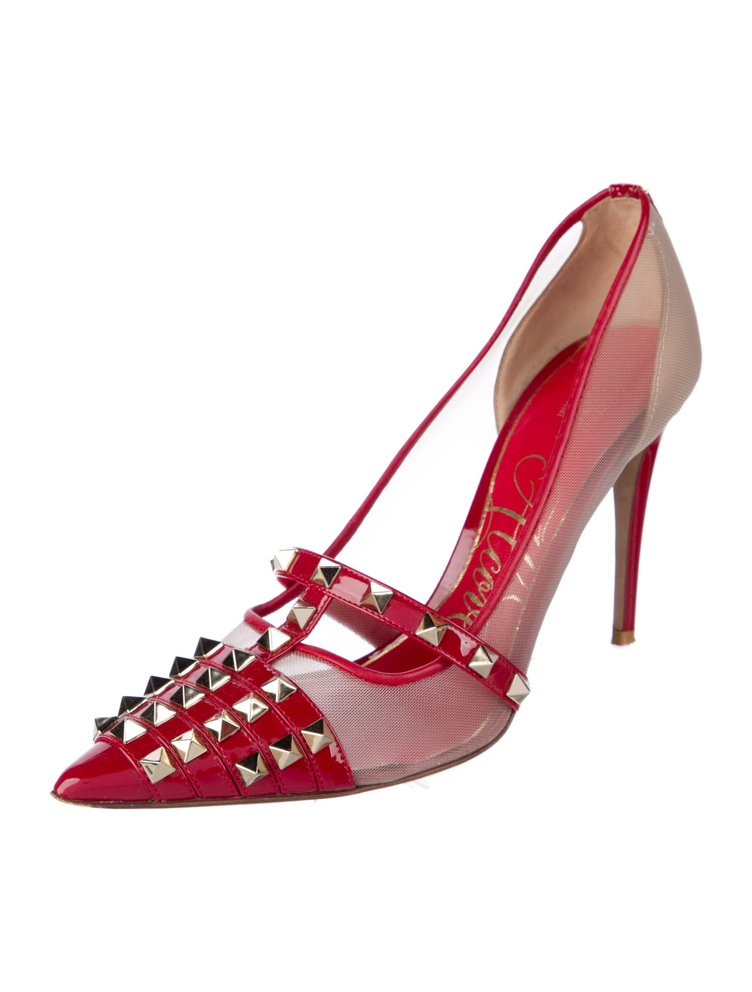 Valentino Rockstud Accents Mesh Pumps