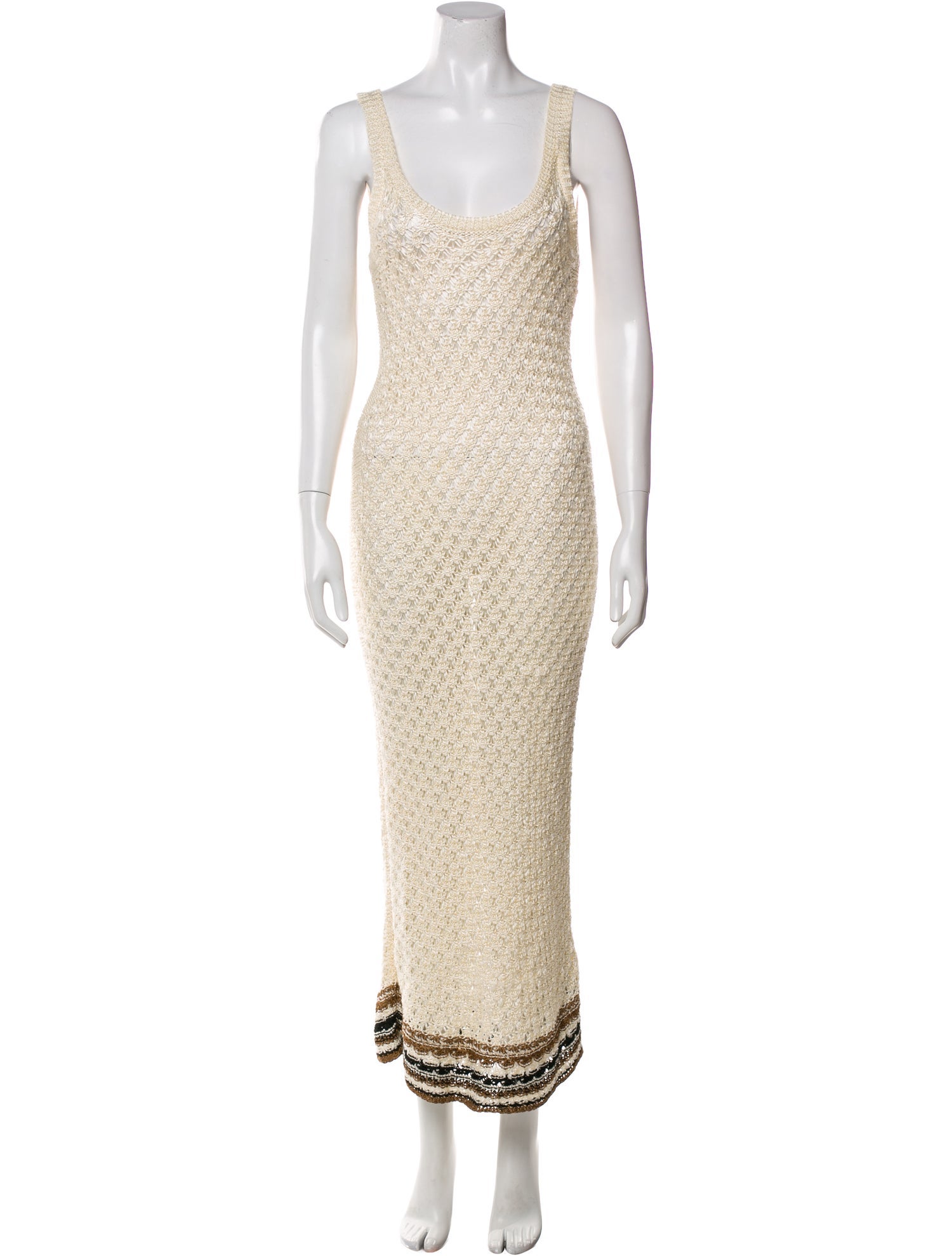 Valentino Scoop Neck Long Dress