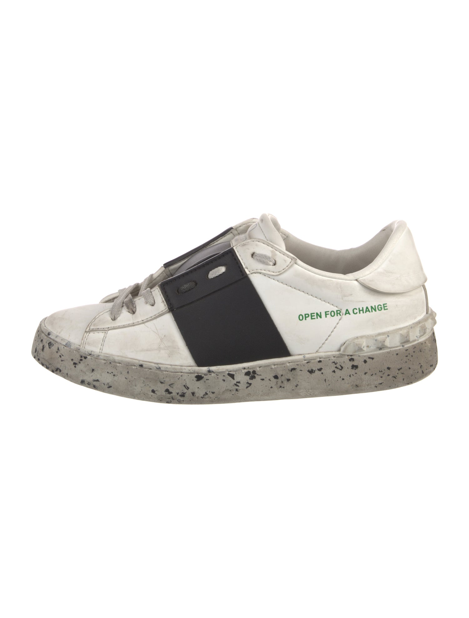 Valentino Rockstud Accents Leather Sneakers