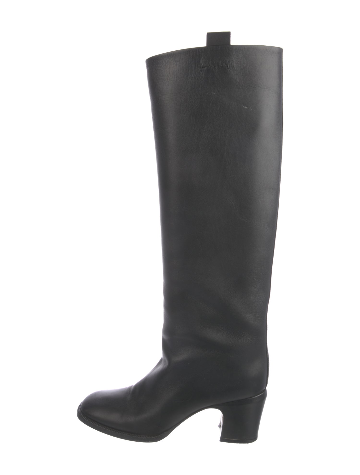 Valentino Rockstud Accents Leather Riding Boots