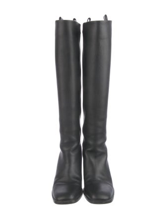 Valentino Rockstud Accents Leather Riding Boots