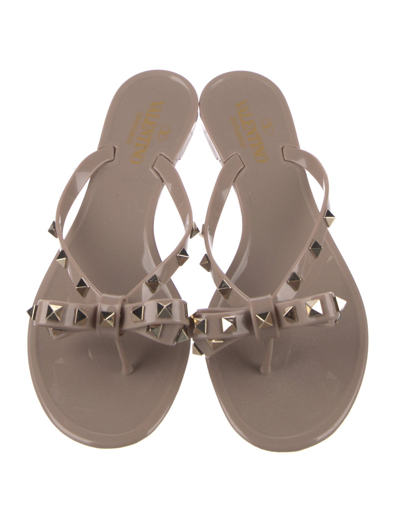 Valentino Rockstud Accents Rubber Slides