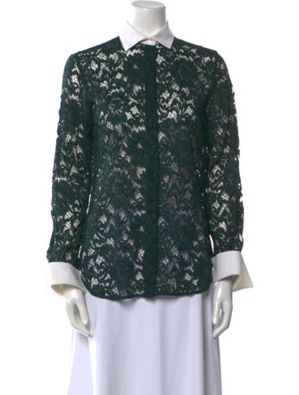 Valentino Lace Lace Pattern Button-Up Top
