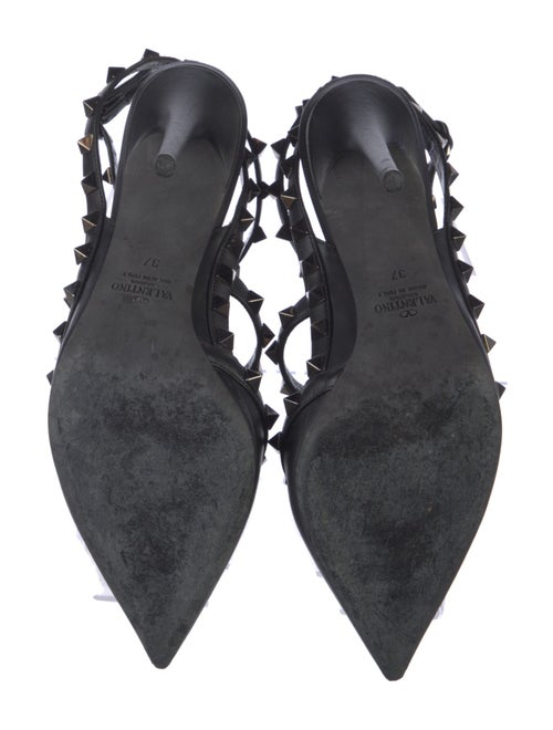 Valentino Rockstud Accents Leather T-Strap Pumps