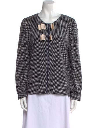 Valentino Silk Polka Dot Print Blouse