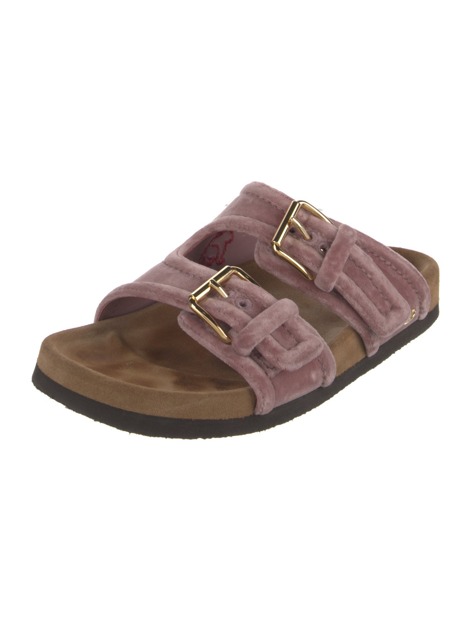 Valentino Velvet Embroidered Accent Slides