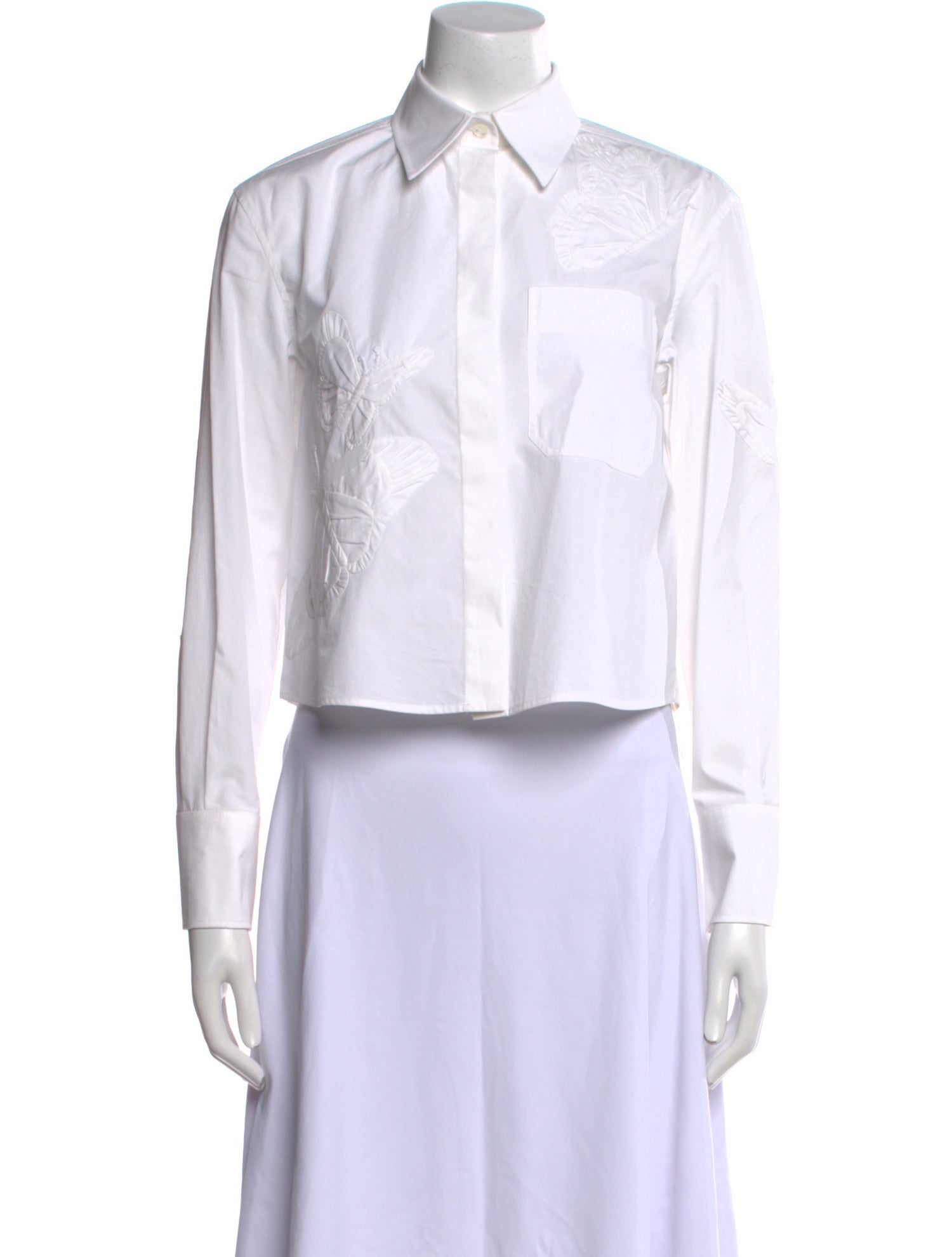 Valentino Long Sleeve Crop Top