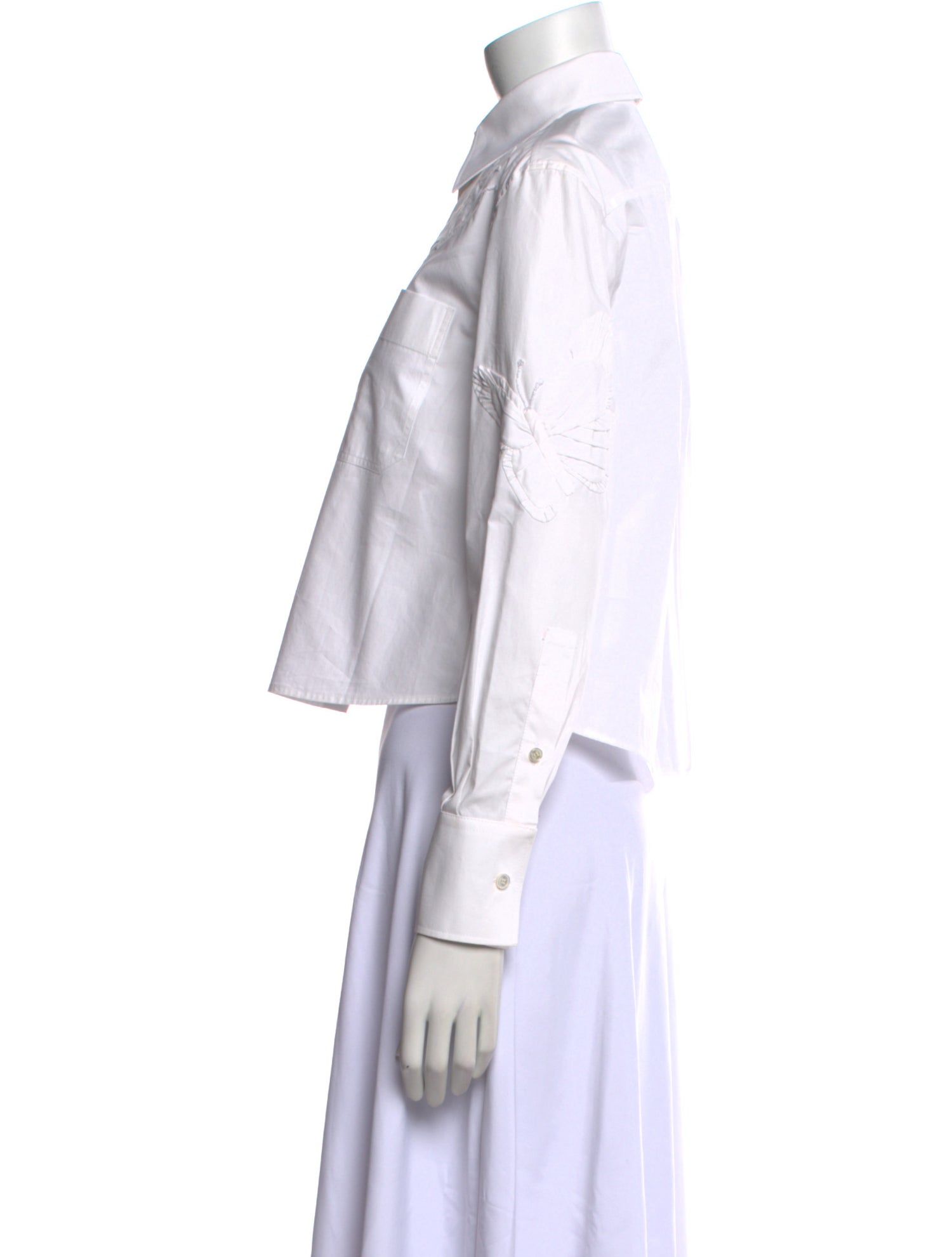 Valentino Long Sleeve Crop Top