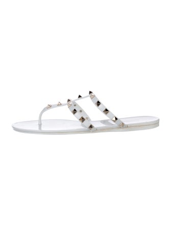 Valentino Rockstud Accents Rubber Slides