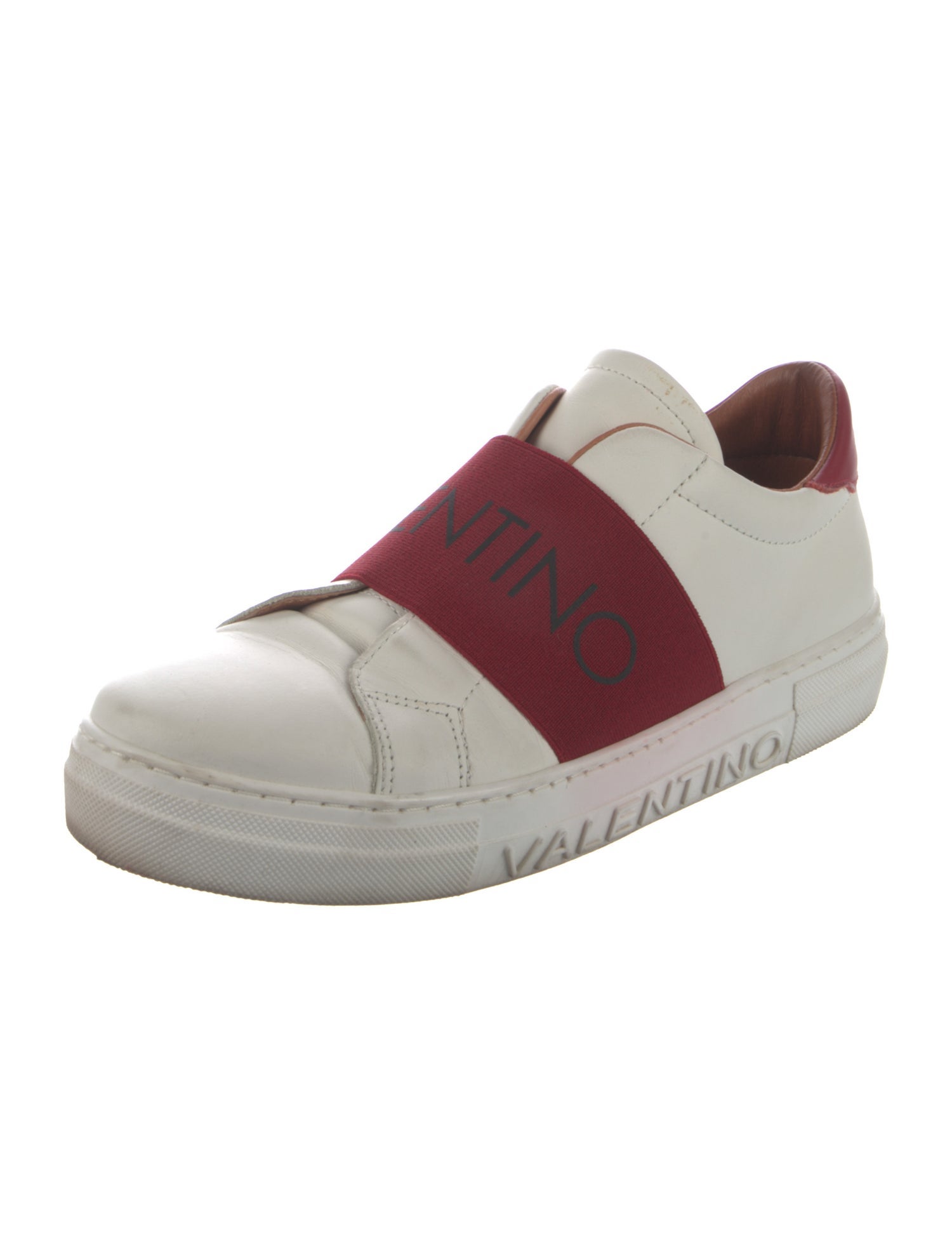 Valentino Leather Colorblock Pattern Sneakers