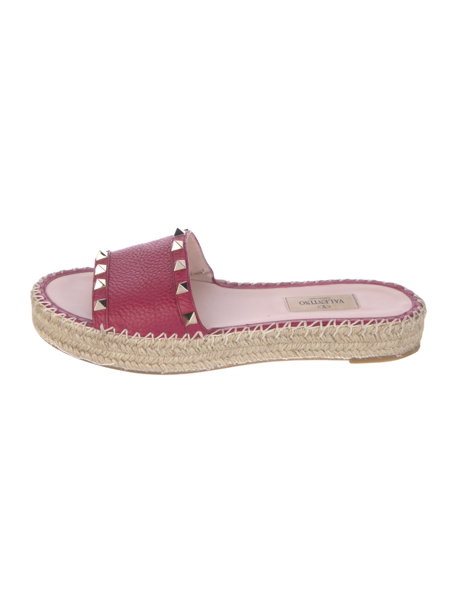 Valentino Rockstud Accents Leather Espadrilles