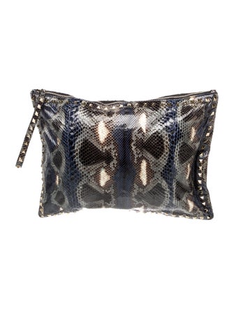 Valentino Embossed Leather Clutch