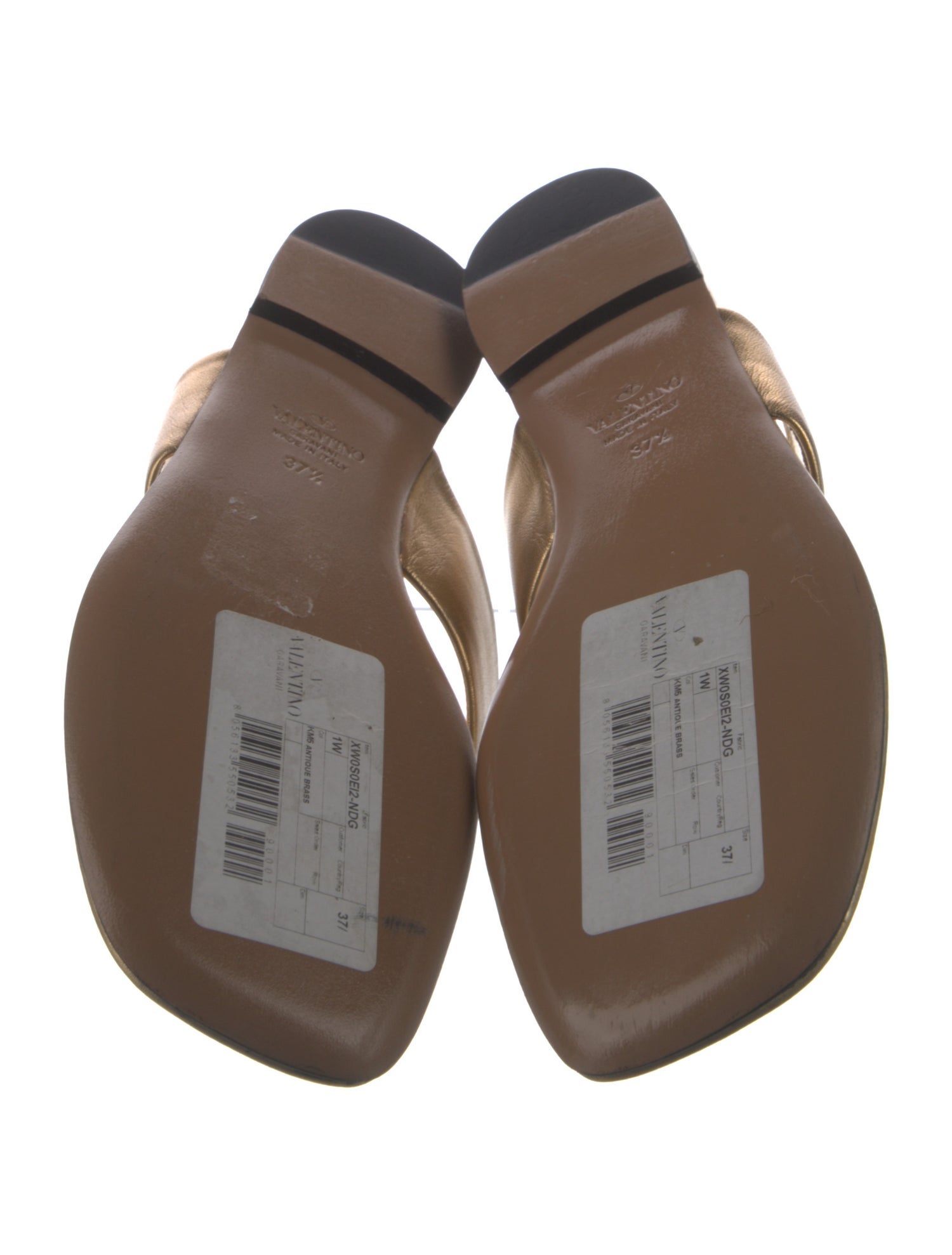 Valentino Rockstud Accents Leather Slides