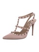 Valentino Rockstud Accents Leather T-Strap Pumps