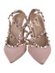 Valentino Rockstud Accents Leather T-Strap Pumps