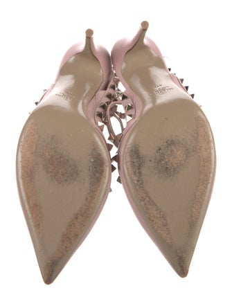 Valentino Rockstud Accents Leather T-Strap Pumps